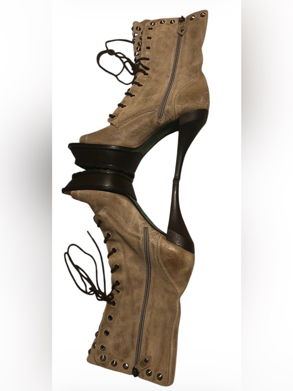 Y2K Lisa For Donald J Pliner Platform Stiletto Lace Up Militant Victorian Boot 8 - Picture 5 of 16